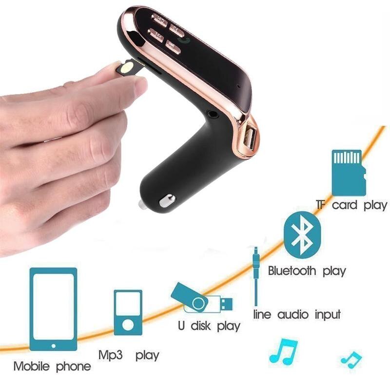 Black Color Wireless Bluetooth Car MP3 Player Radio Kit USB FM LCD Charger Transmitter Z2V7