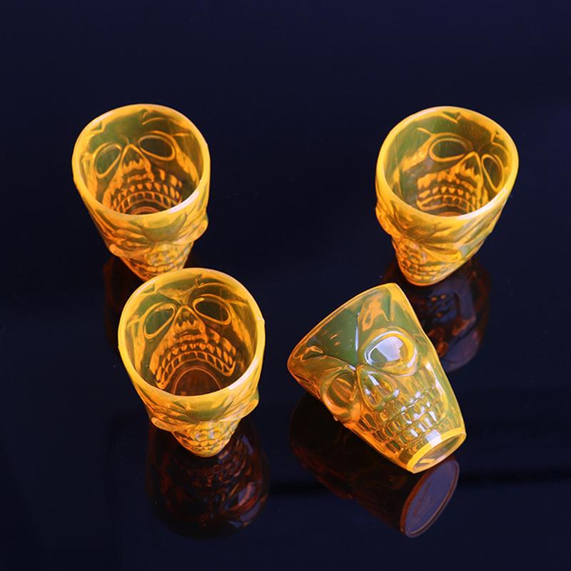 24pcs Orange Skull Pattern Wine Cup Halloween Water Drinks Champagne Toasting Mug Party Supplies For Halloween Festival