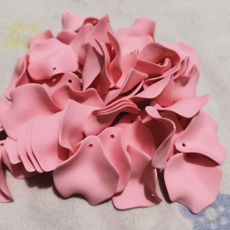 popular plastic multi color DIY flower shape beads Good handmade jewelry accessory beads 50 pieces y12577: pink