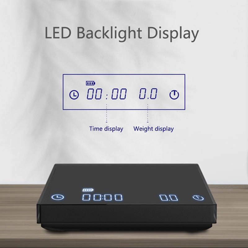 Coffee Scale Portable Smart Digital Food Scale Electronic Drip Coffee Scale with Timer 2Kg