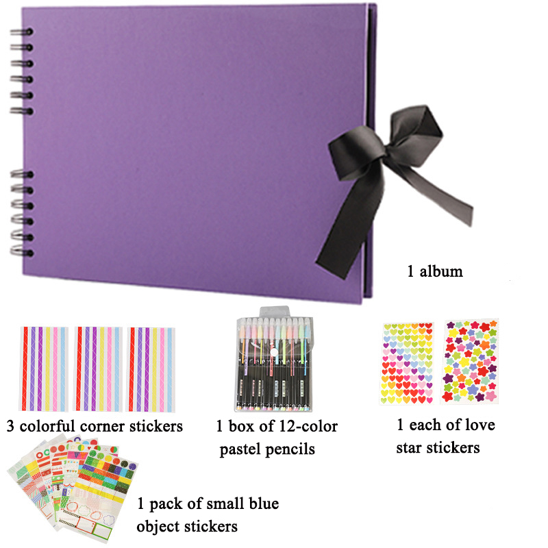 1pc Handmade Collectible Memorial Album DIY Scrapbooking Graffiti Black Card Inserts for Furniture Decoration,Memorials: Blue