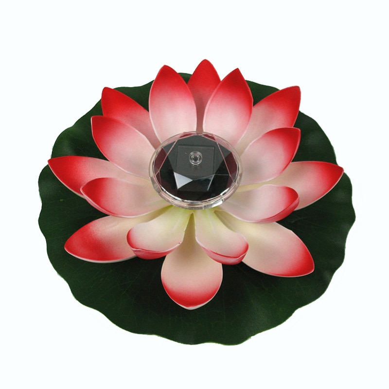 Solar Powered LED Lotus Blume Lampe Wasserdicht Outdoor Schwimm Teich Nacht Licht für Garten Pool party nachtlicht decor: warm light