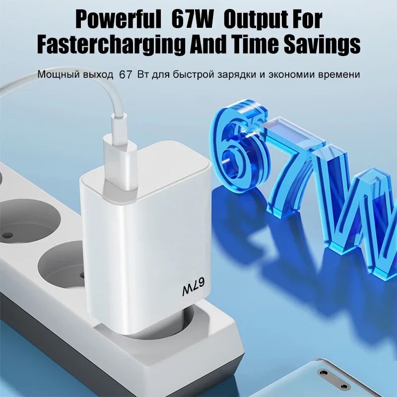 Originele 67W 6A USB supersnelle oplader adapter voor Xiaomi Mi 12 11 Type C-kabel POCO X5 X4 Pro Redmi Note 10 11 opladen
