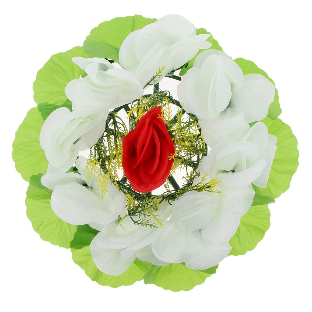 Simulation Rose Memorial Flower Wreath Grave Tombstone Flower Wreath Decoration: F