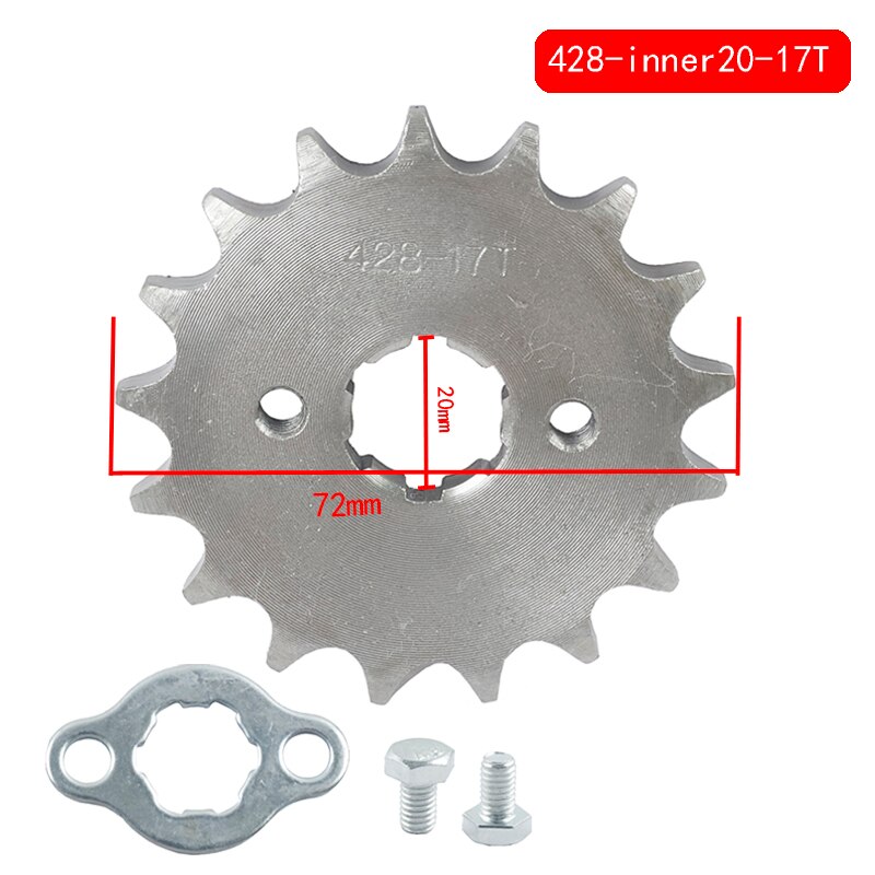 For Loncin Zongshen Lifan Shineray 150 200 250cc ATV Pitbike Motorcycle Moped Motocross Front Engine Sprocket 428# 20mm 10-19T: 17 T