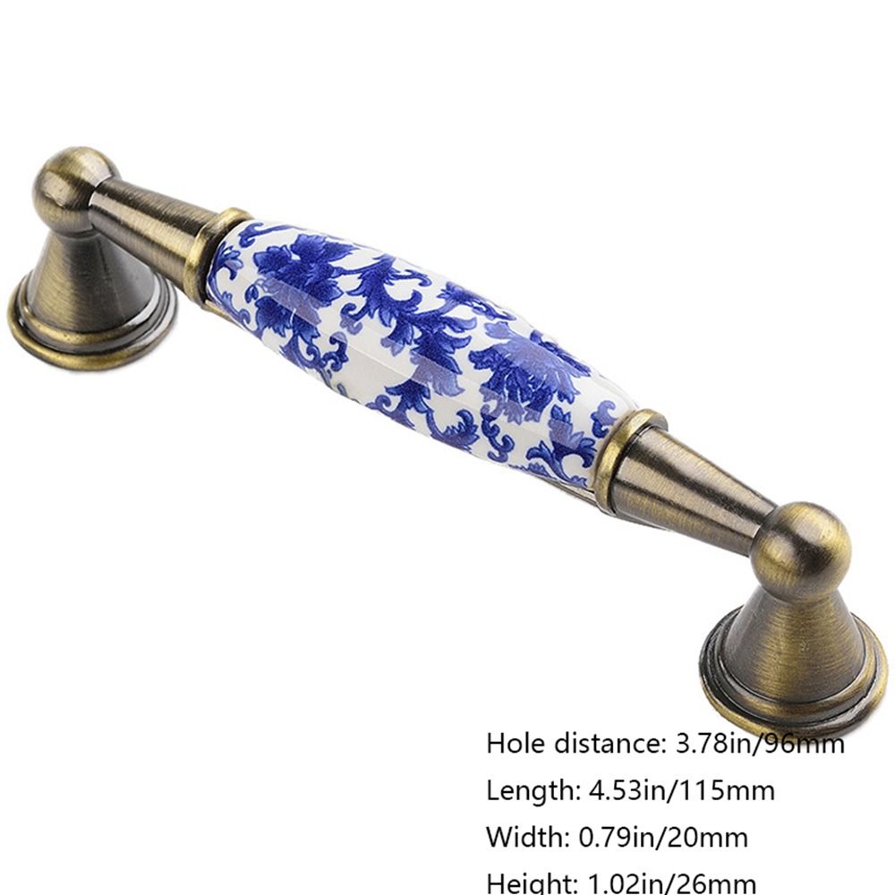 Porcelain Flowers Blue And White Furniture Antique Dresser Cabinet Handles Door Handle Pull Handles Drawer Knobs: Bruin