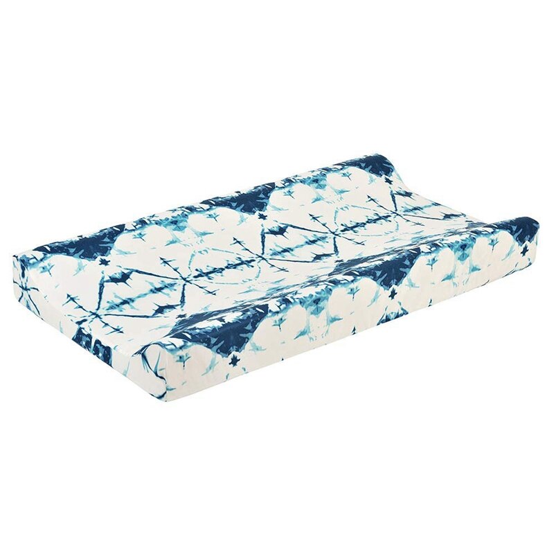 Housse de matelas à langer en tissu extensible pour bébé, housse de matelas à langer pour berceau: Blue