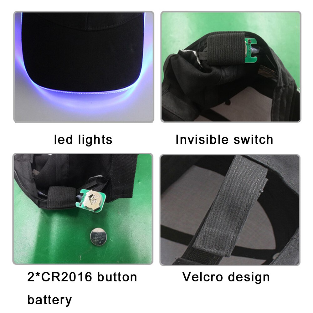 Casquette de Baseball unisexe, couleur unie, lumineuse, LED, fête de noël, tendance, pour femmes et hommes