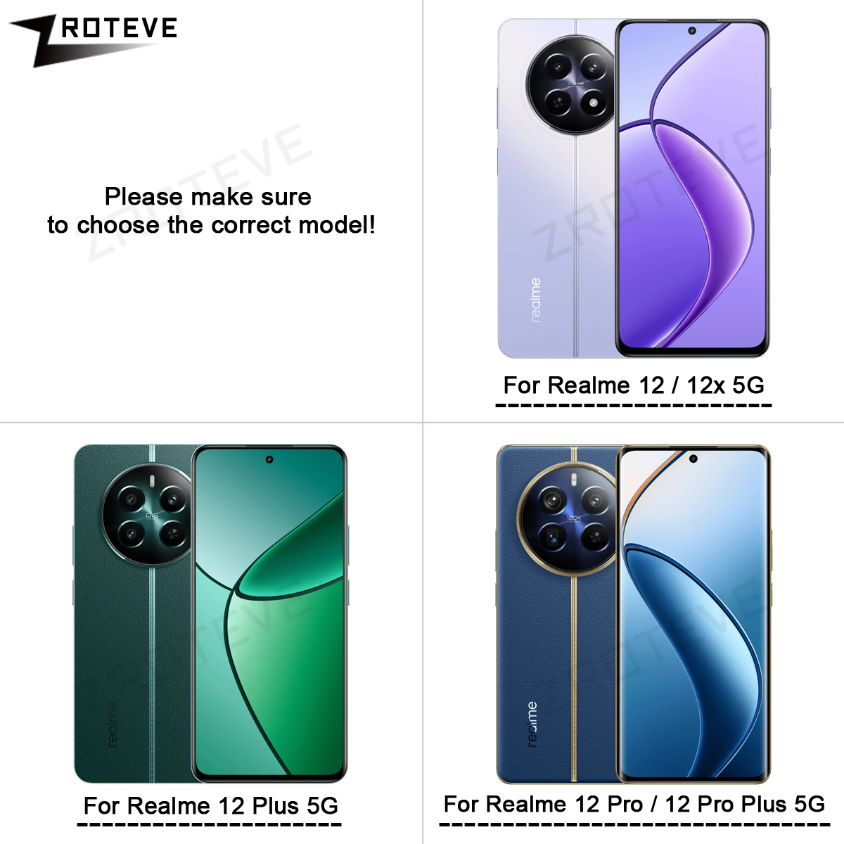 For Realme12 Pro+ Case Zroteve Plating Silicone Crocodile Leather Cover For OPPO Realme 12 Pro Plus 12x Realme12x 5G Phone Cases