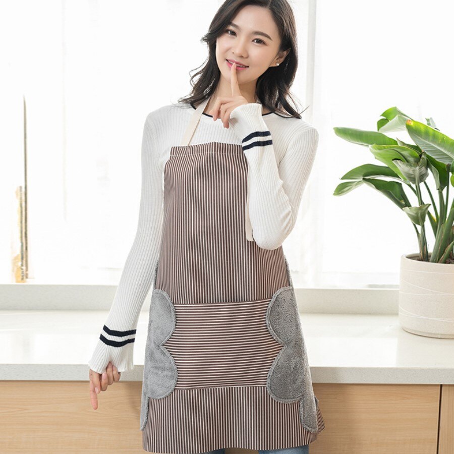 Aprons for Woman Girl Korean Style Thicken Cooking Apron Sexy Apron Kitchen Apron for Kitchen Heavy Duty Canvas: Light Grey