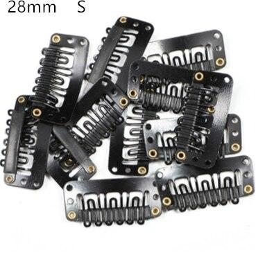 10 Stks/set Black Hair Extension Clip U Shape Weave Toupetje Pruik 6 Tanden Snap-Kam Clips Styling Tools 32mm 4 Kleur Hoed Fixing Tool: S  black