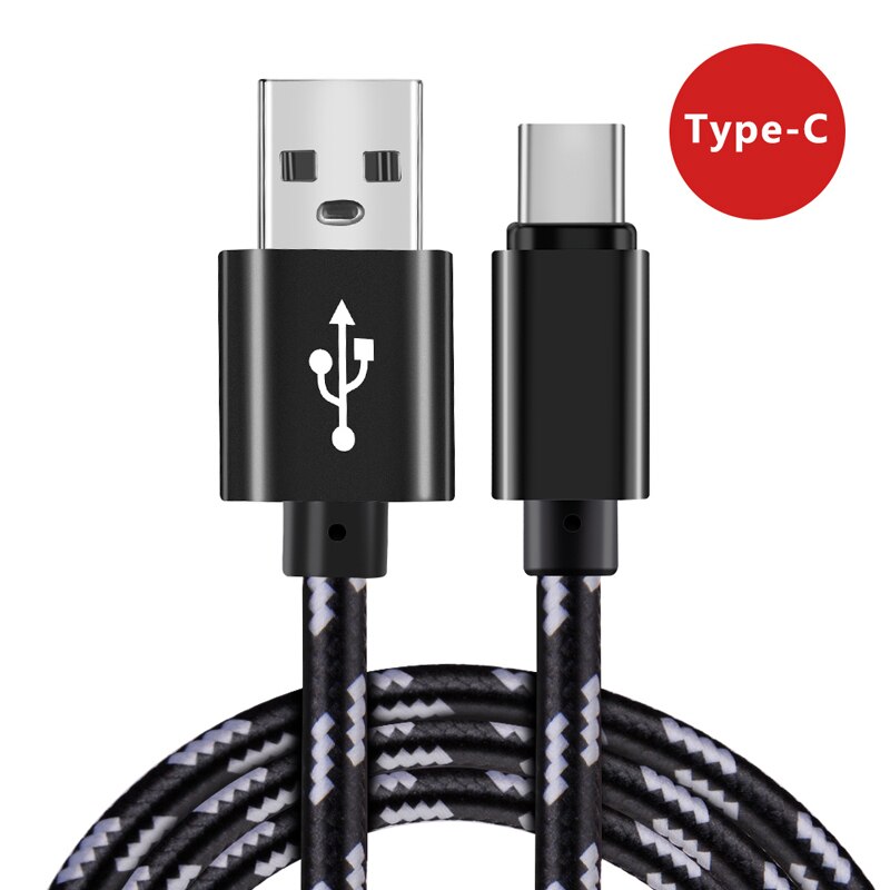 Câble USB type-c 2,4a pour recharge rapide et transfert de données, cordon de chargeur USB-C pour téléphone Samsung S9/S8/Plus/Note 9/8/Huawei P20/Xiaomi mi8: Black / 0.25 m