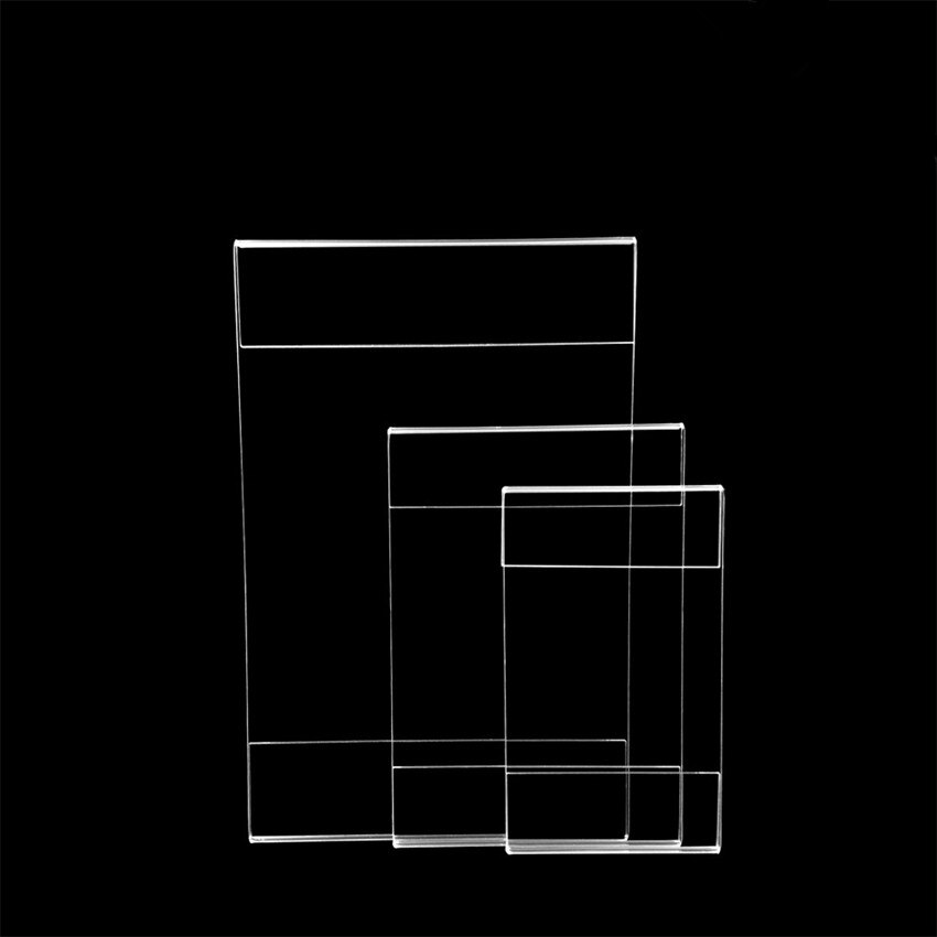 Acrylic T1.2mm Plastic Sign Price Tag Label Display Wall Sticker Paper Name Card Holders Vertical 50pcs Good