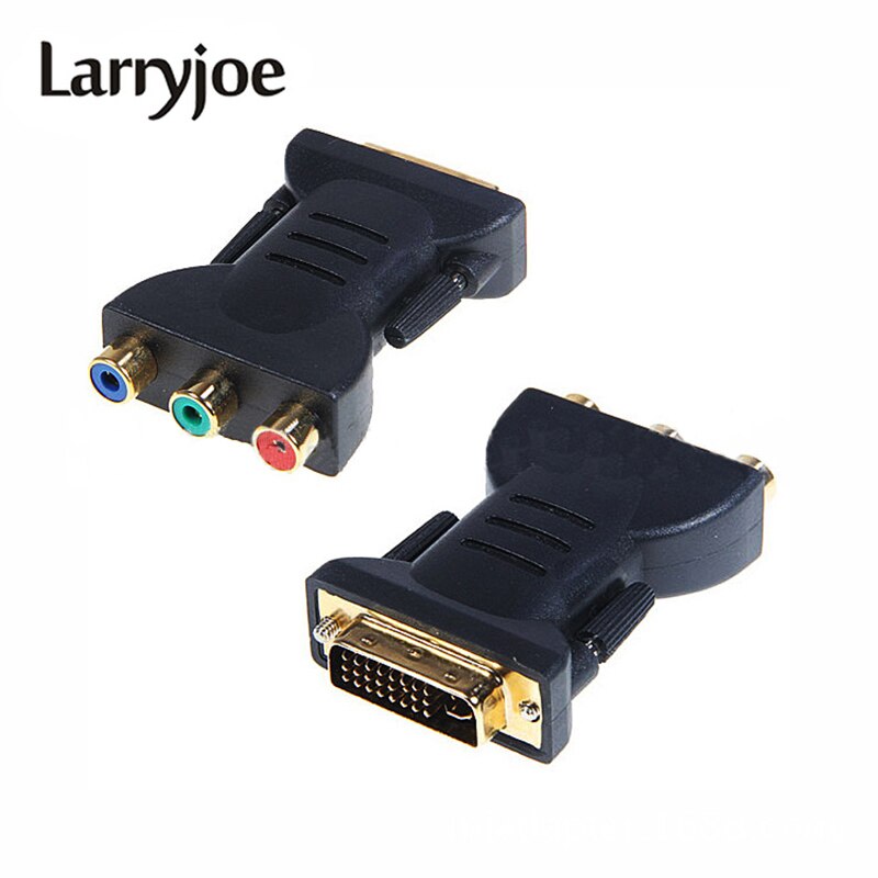 Larryjoe Gold Plated DVI Adapter DVI-I 24+5 Male to 3 RCA Component Display Adapter PC HDTV Projector Connectors