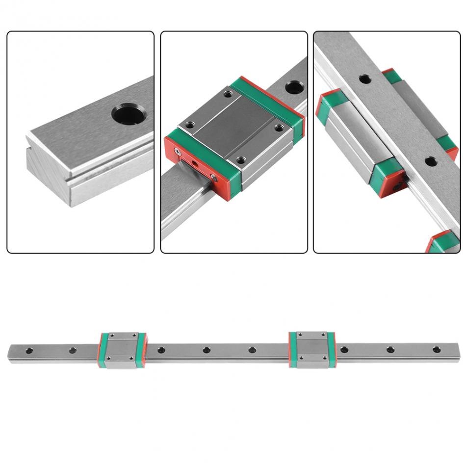 400mm/15.7inch Steel Linear Sliding Rail Miniature Guide Rail with 2 Block