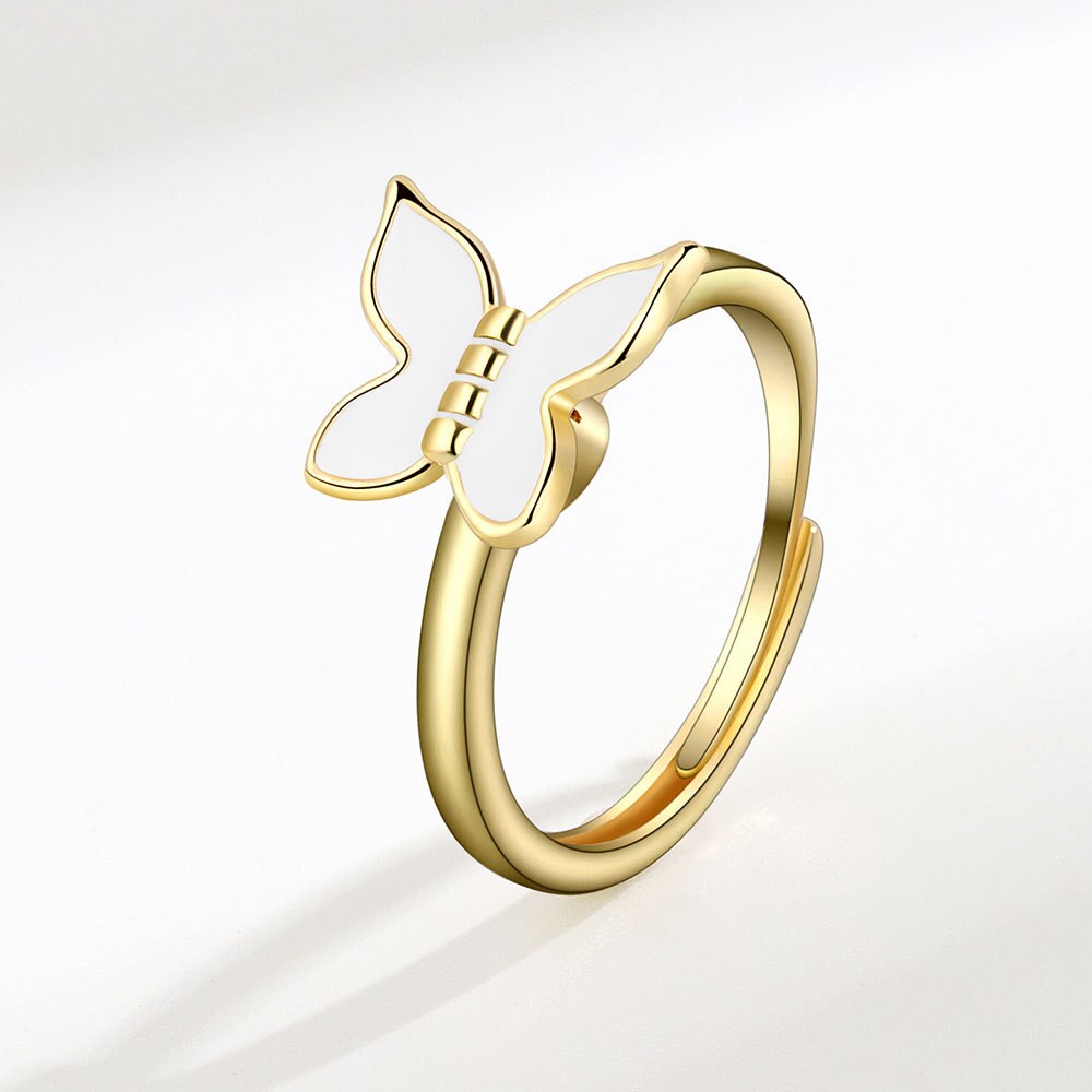 Vintage Vlinder Ringen Voor Vrouwen Draaien Fidget Spinner Ring Anti Stress Angst Ringen Vrouwelijke Sieraden Bague: 1