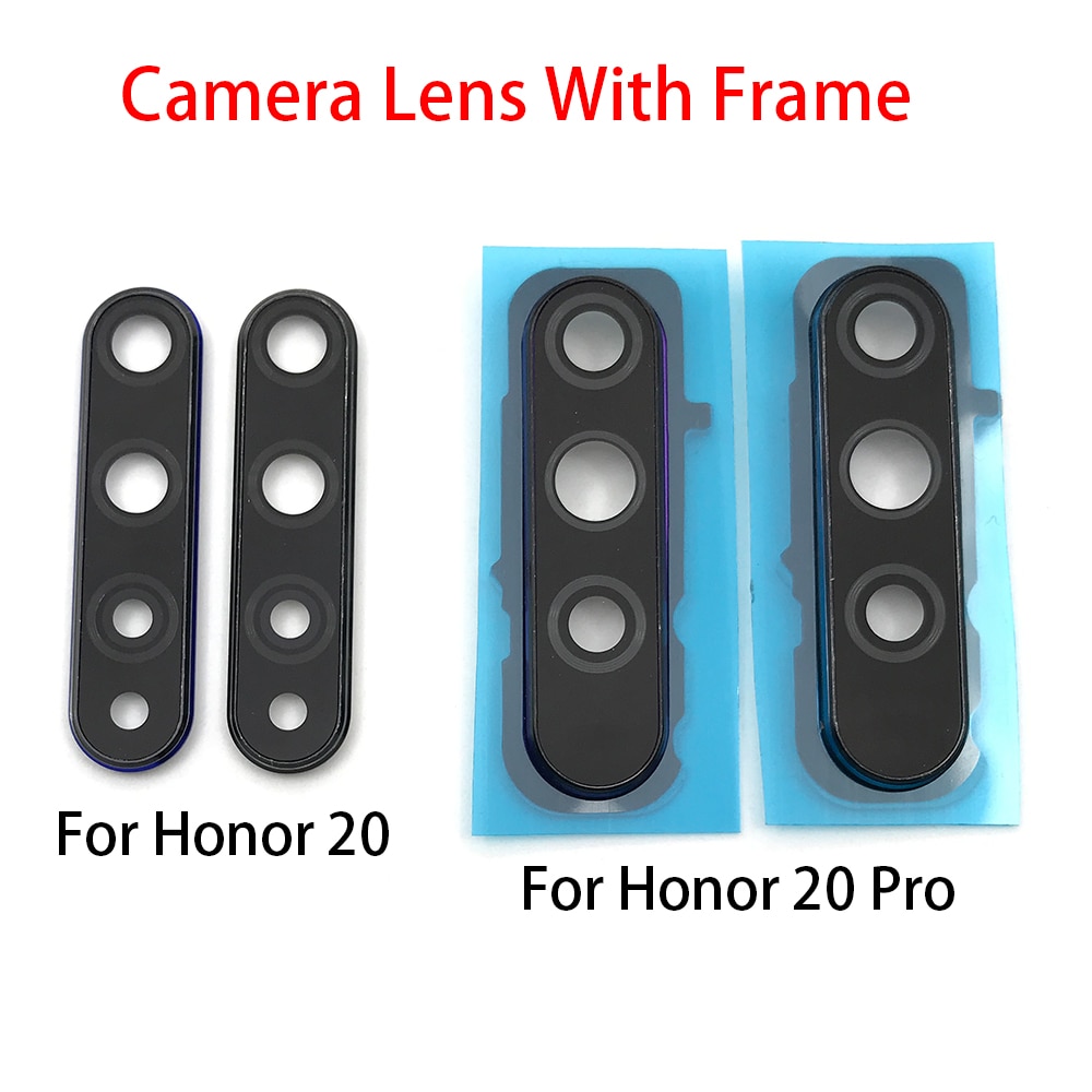 Nieuw Voor Huawei Honor 20 Pro Achter Camera Glas Lens Cover Met Frame Houder Met Sticker Vervangende Onderdelen