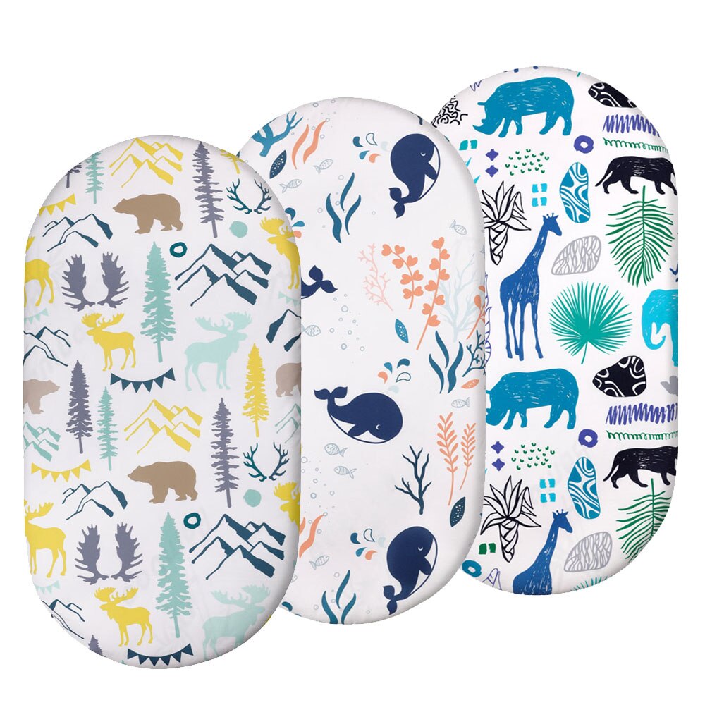 Baby-korbwiege Blatt einstellen-3 Pack Ultra Weiche dehnbar Wiege Blätter, passen für Stubenwagen Matratze Pad Abdeckung, unisex Jungen &Ampere; Mädchen: GLC30004