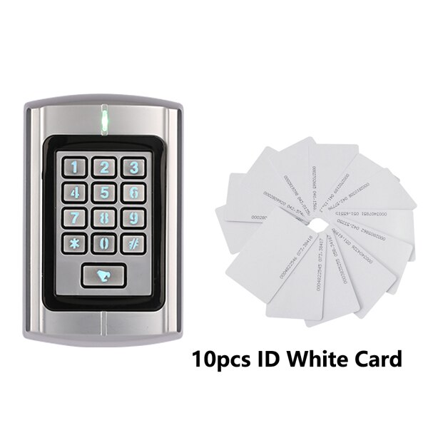 Metal Waterproof IP65 125KHZ Rfid Access Control Machine Keypad 1000 Users13.56MHZ IC Card Door Access Control System RT380: ID Version 10 cards
