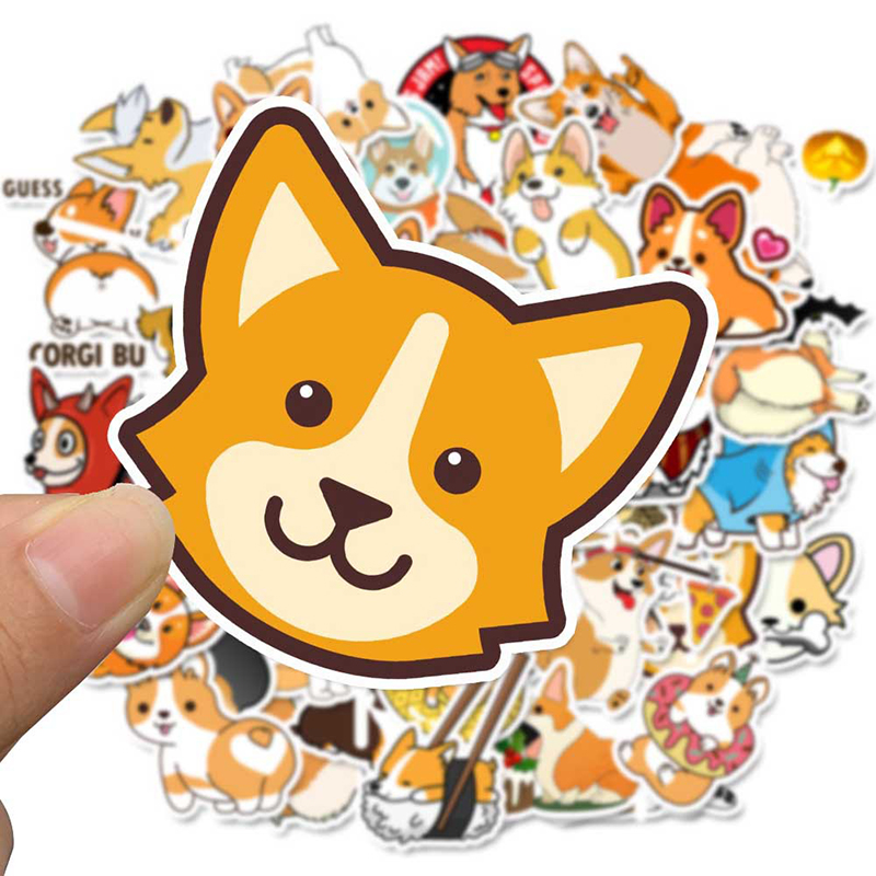 50 PCS Welsh Corgi Pembroke Cartoon Aufkleber Nette Tiere Hund Für Moto Auto & Koffer Coole Laptop Aufkleber Skateboard Aufkleber f4