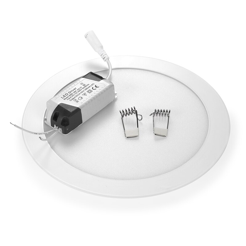 Led panel lys forsænket køkken badeværelse lampe 85-265v 3w 6w 9w 12w 15w 18w rundt led spot lys varm//kølig hvid
