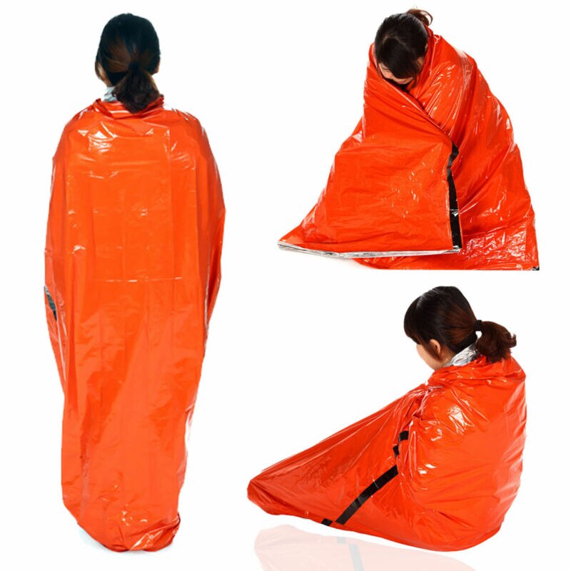 Praktische Faltbare Folie Thermische Raum Erste Hilfe Notfall Überleben Schlafsack Decke Wandern Camping Outdoor Sport Getriebe Orange