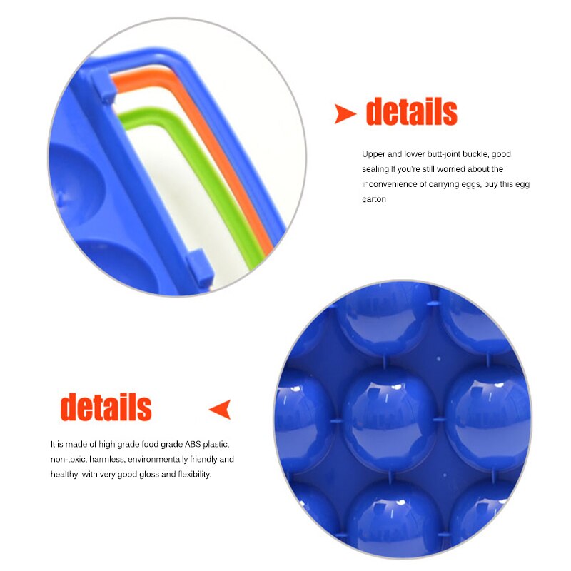 Draagbare kampeerdrager voor eieren, doos, keuken, handige container, eieropslag, container, wandelen, buiten