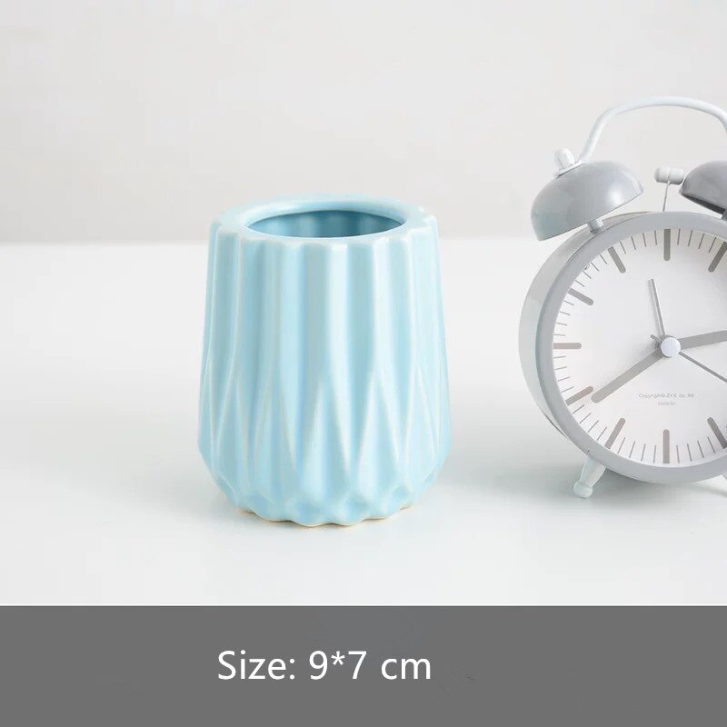 Escova de maquiagem cerâmica frasco de armazenamento rosa cerâmica garrafa de armazenamento organizador de armazenamento de cosméticos caneta titular desktop recipiente de cerâmica: Style 13