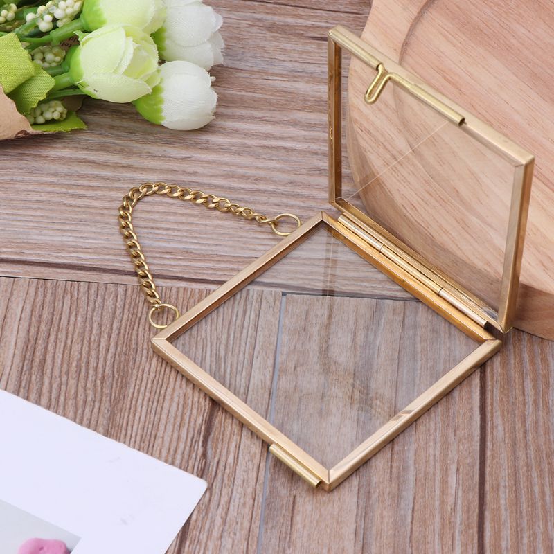 Antique bronze hanging picture picture glass metal picture frame vintage free holder hanging picture frames home decor
