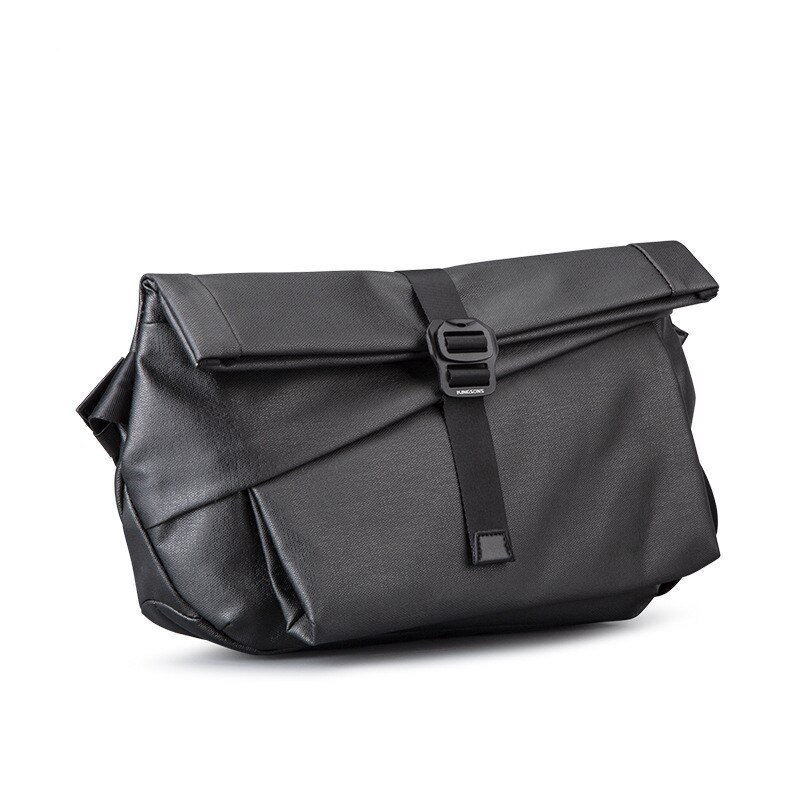Mannen Straat Trend Een Schoudertas Met Grote Capaciteit Waterdichte Cross-Body Bag Kenmerken Modieuze Borst Zak: Black