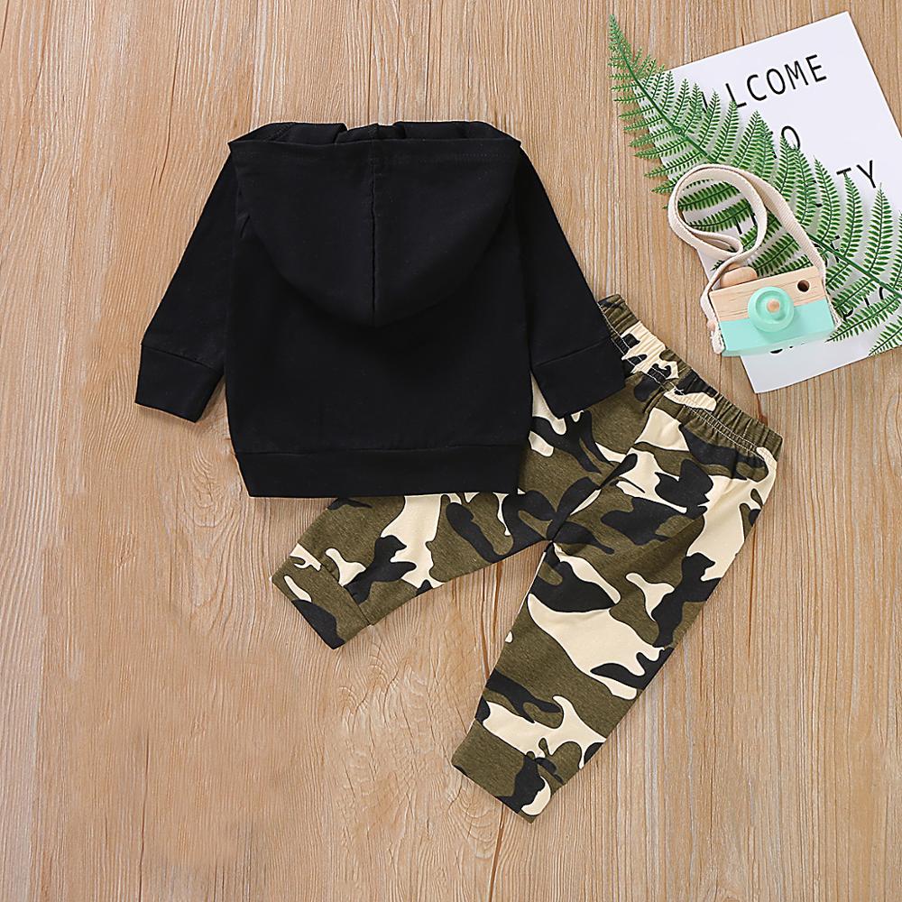 Lzh spädbarnskläder för pojkbebisar höst baby pojkar kläder huvtröjor+kamouflage byxor 2 st outfits kostym nyfödd kläder