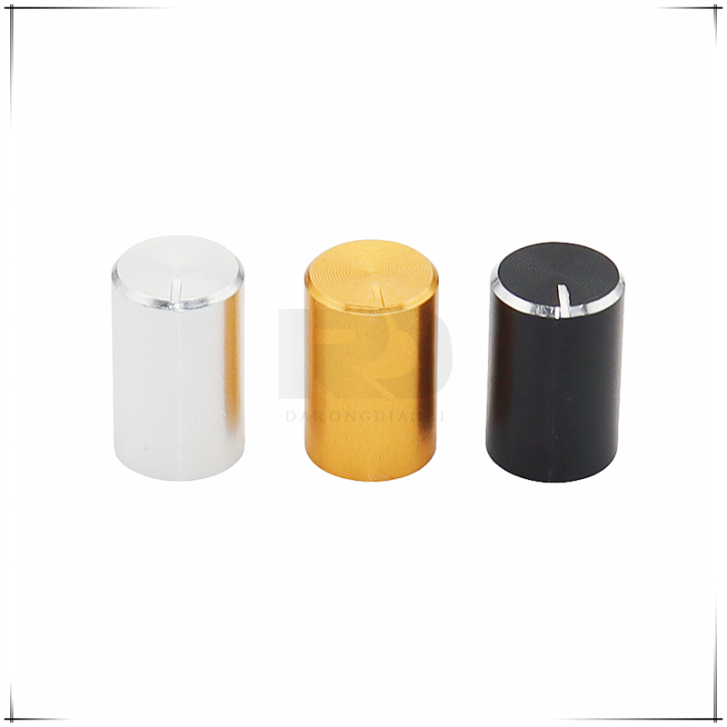 5 Stuks 10 × 15Mm Aluminium Knop Potentiometer Knop Versterker Volume Metalen Instelknop Bloemvormig Binnengat 6Mm