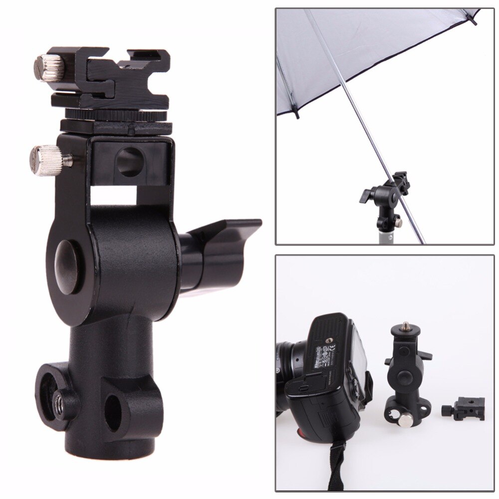 Type D Flash Shoe Paraplu Houder Bracket 1/4 &quot;tot 3/8&quot; Schroef Adapter voor Camera Flash Speedlite LED light Light stand