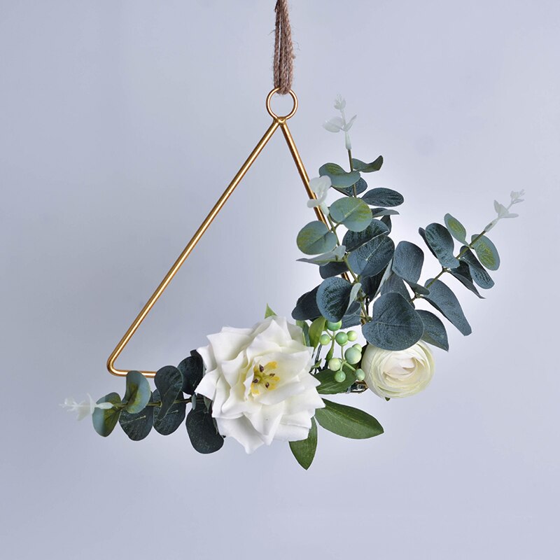 DIY Kranz Blume Ring Gestell Für Heimat Tür Party Ornament Gold Metall Traum Fänger Ring Hochzeit Blumen Haken Hängen Dekoration