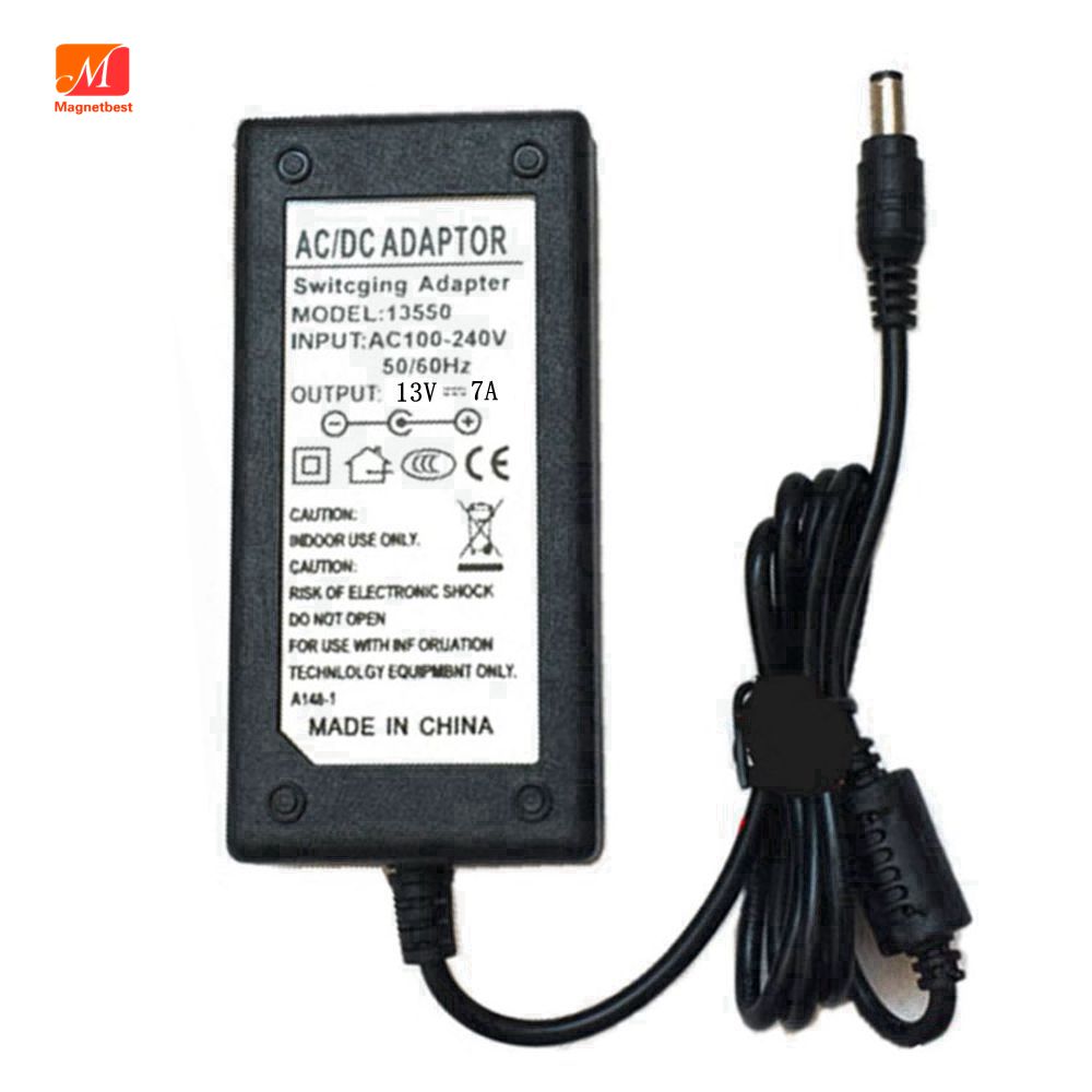 Adaptador de cargador de 13 V, 7A, 13 voltios, transformador de CA y CC, conmutación con Cable de UE, EE. UU., AU, Reino Unido, fuente de alimentación, convertidor de 5,5x2,5mm
