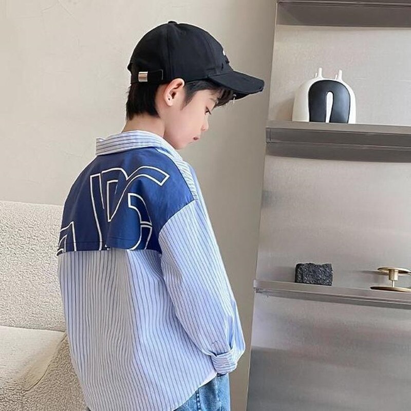 22022 Teenage Boys Kids Boys Shirts School Formal Shirt for Boys Down Collar Blouse For Dress Shirt Teen 6 8 10 12Year