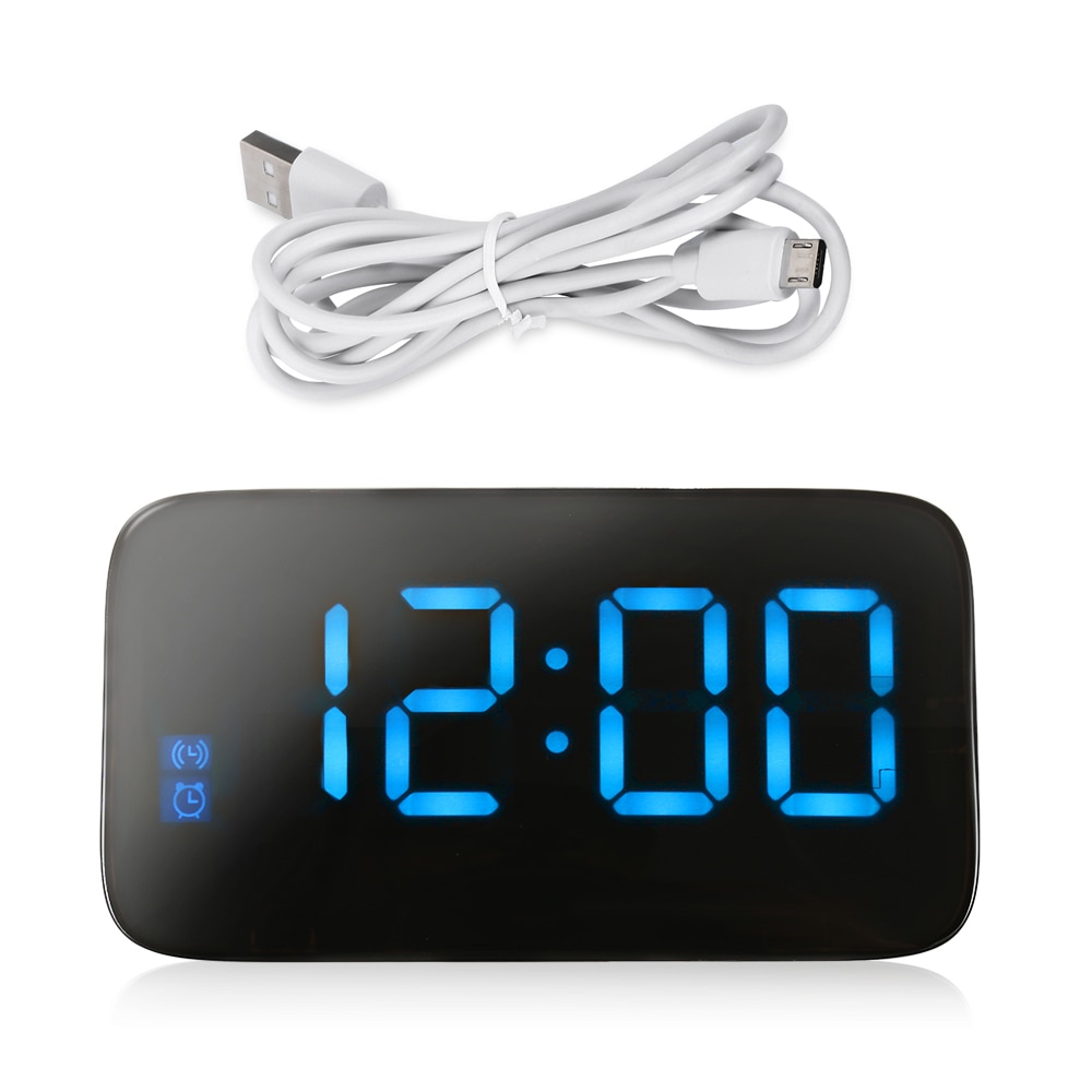 LED Alarm Clock Large LED Display Voice Control Electronic Snooze Backlight Desktop Digital Table Clocks Watch With USB Cable