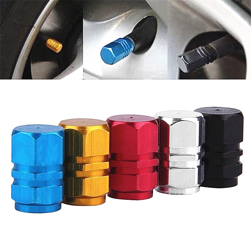 4Stck Auto Reifen Ventil Stengel Kappen Bolzen-in Aluminium Diebstahl nachweisen Ventil Kappen Auto Rad Reifen Ventile Reifen Stengel Luft Kappen Auto Zubehör