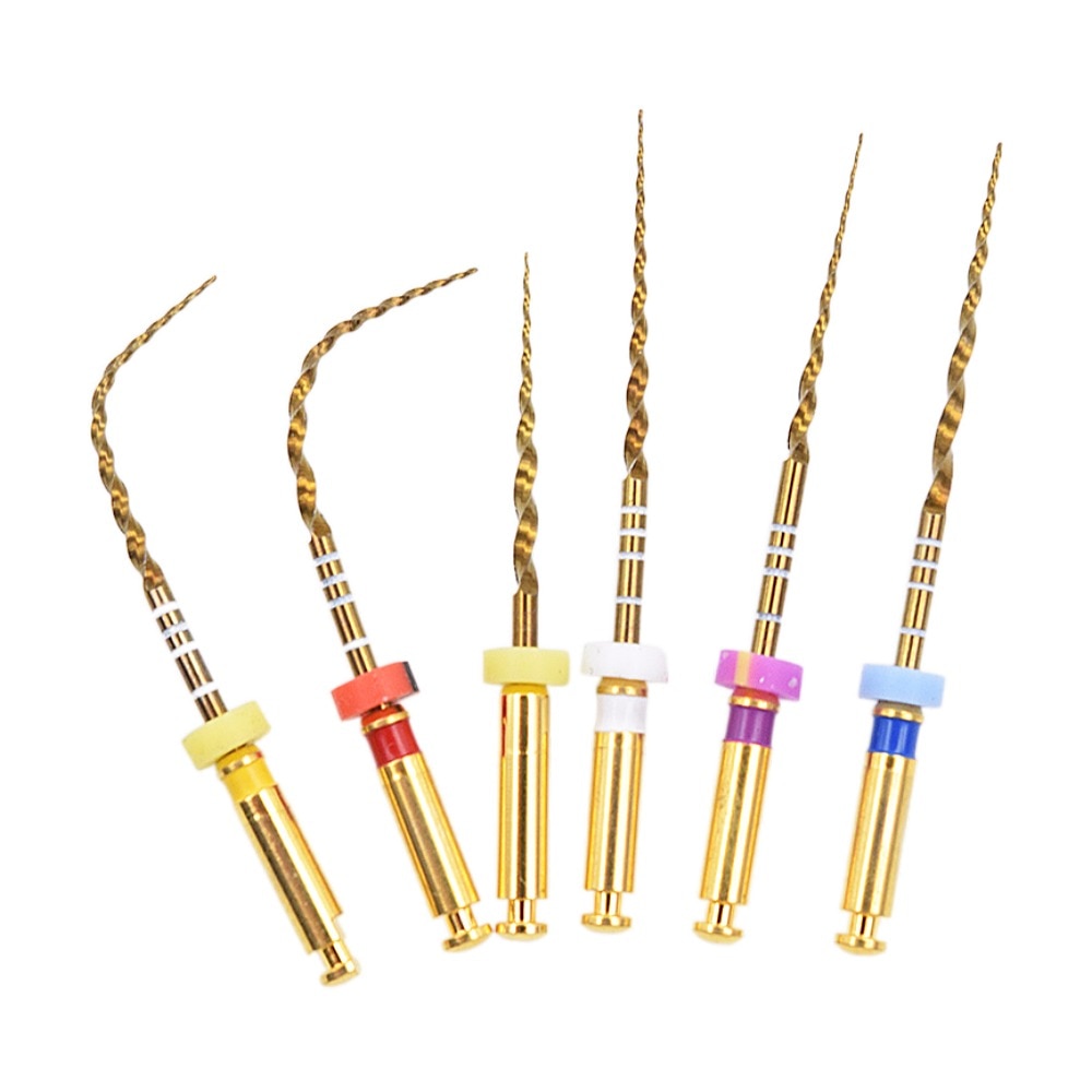 Dental guld flexibla filer endo roterande filer gyllene endodontiska filer 25mm nickel titanium instrument tandvård