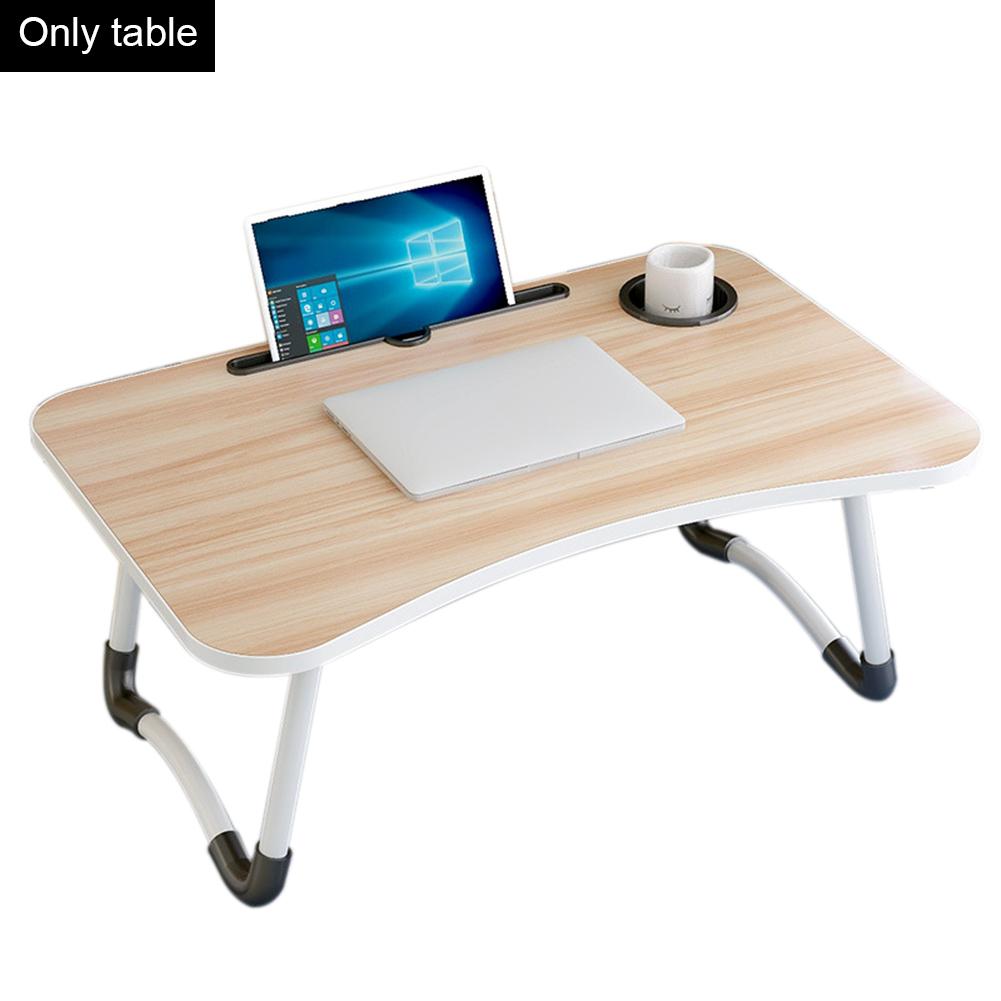 Folding Laptop Table Notebook Desk Breakfast Serving Bed Trays Adjustable Foldable Legs Computer Desk Stand: Wooden