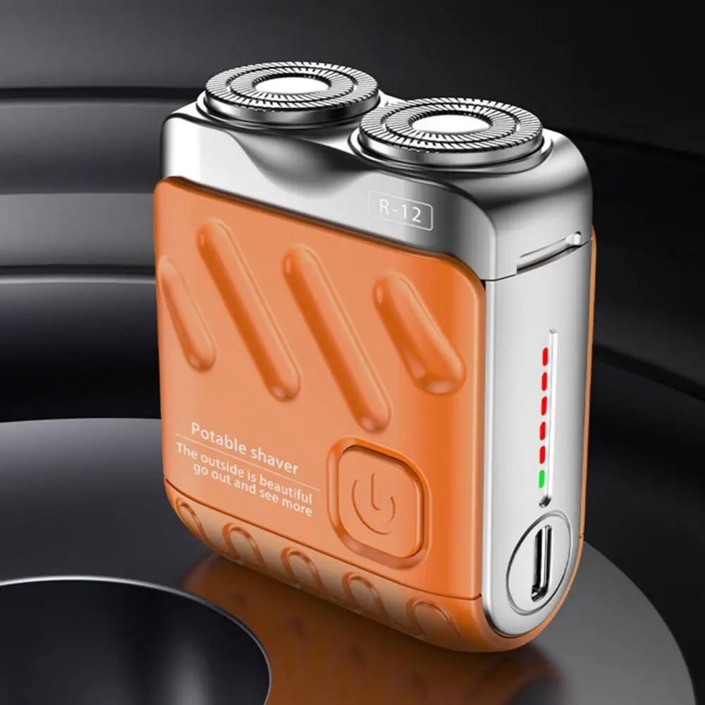 Mini Men's Electric Shaver Double Head Magnetic Portable Rotary Razor 9000 Revolutions Wet and Dry Shaving Beard Trimmer Dad