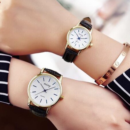 Relojes elegantes para amantes, simples números romanos, correa de cuero para parejas, reloj de pulsera resistente al agua, para amantes, reloj de vestir para hombres y mujeres