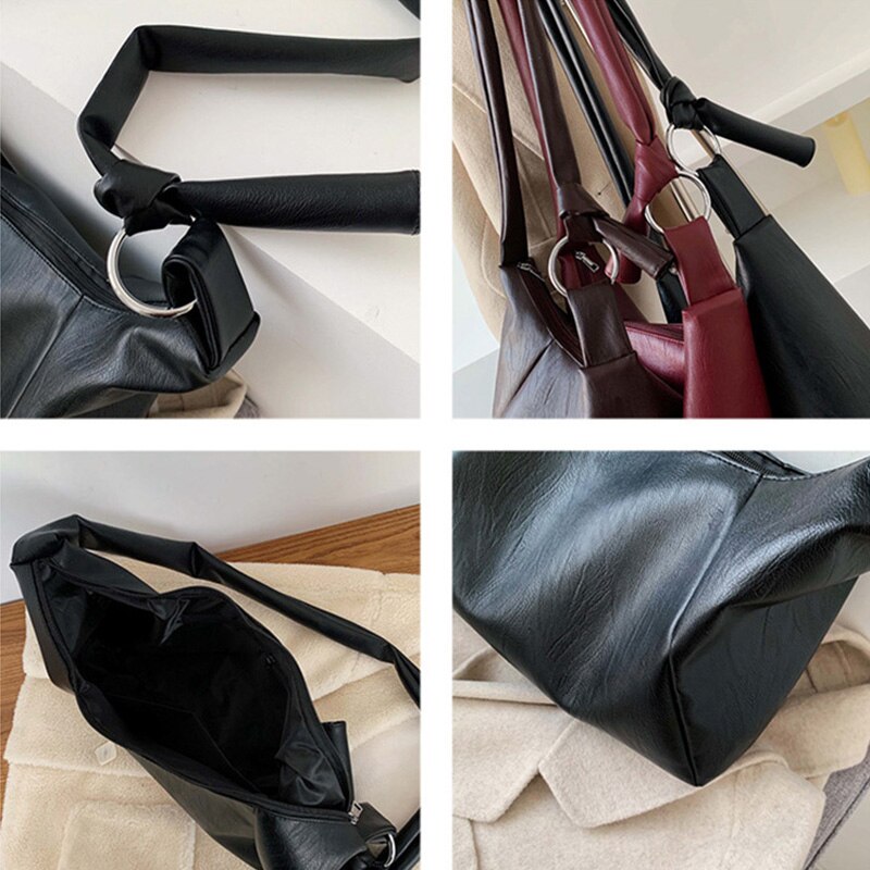 JIEROTYX Casual Taschen Frauen Persönlichkeit Weiche Leder Damen Einzel Schulter Messenger Taschen Schwarz Bolsa Feminina Mädchen