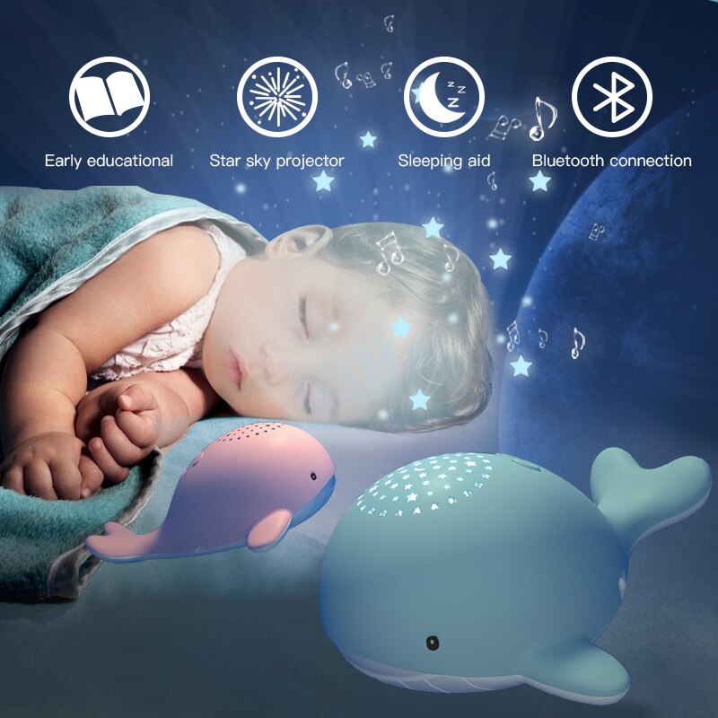 Baby der Nacht Lichter Stern Himmel Projektor Spielzeug Baby Musikalische Mobilen Licht USB Ladung Bluetooth Fernbedienung Spielzeug Weihnachten