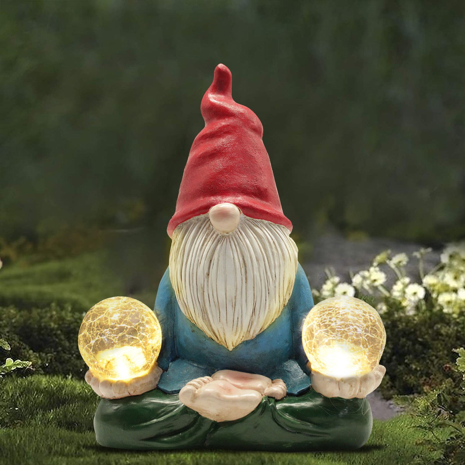 Garden Dwarf Statue-resin Dwarf Statue Carrying Magic Ball And Solar Led Light Gnomes Ogród Садовые Фигуры Большие Figurines: Default Title