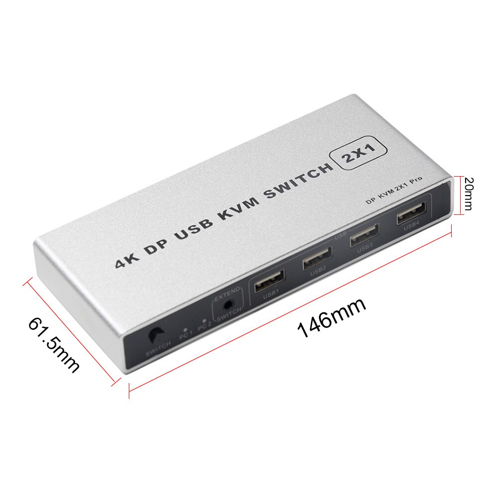 Dual Port Usb Controller 4K 60Hz Stabiele 1 Out Vga Displayport Kvm-switch Verbinding Computer Monitor Plug En spelen