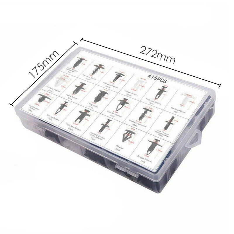 415 Car Plastic Screw Fasteners For Toyota Honda Ford Car Plastic Buckle Automotive Plastic Door Bumper Buckle Kit Car Supplies