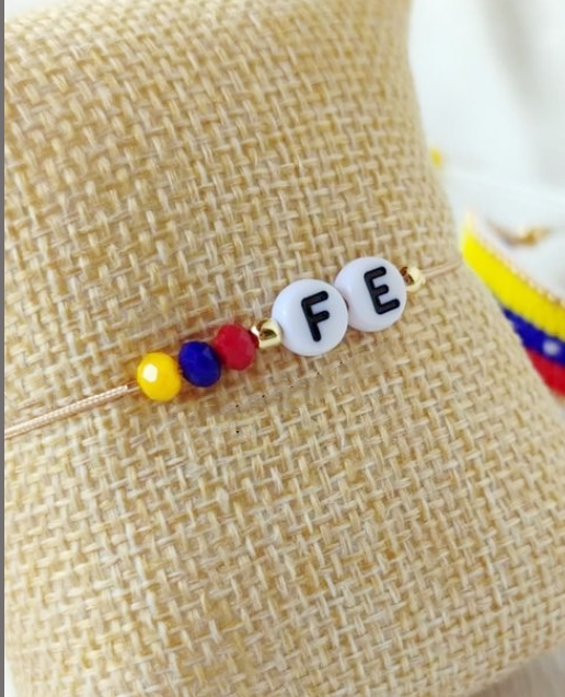handmade Venezuela beaded bracelet, Venezuelan jewelry: Gold-color