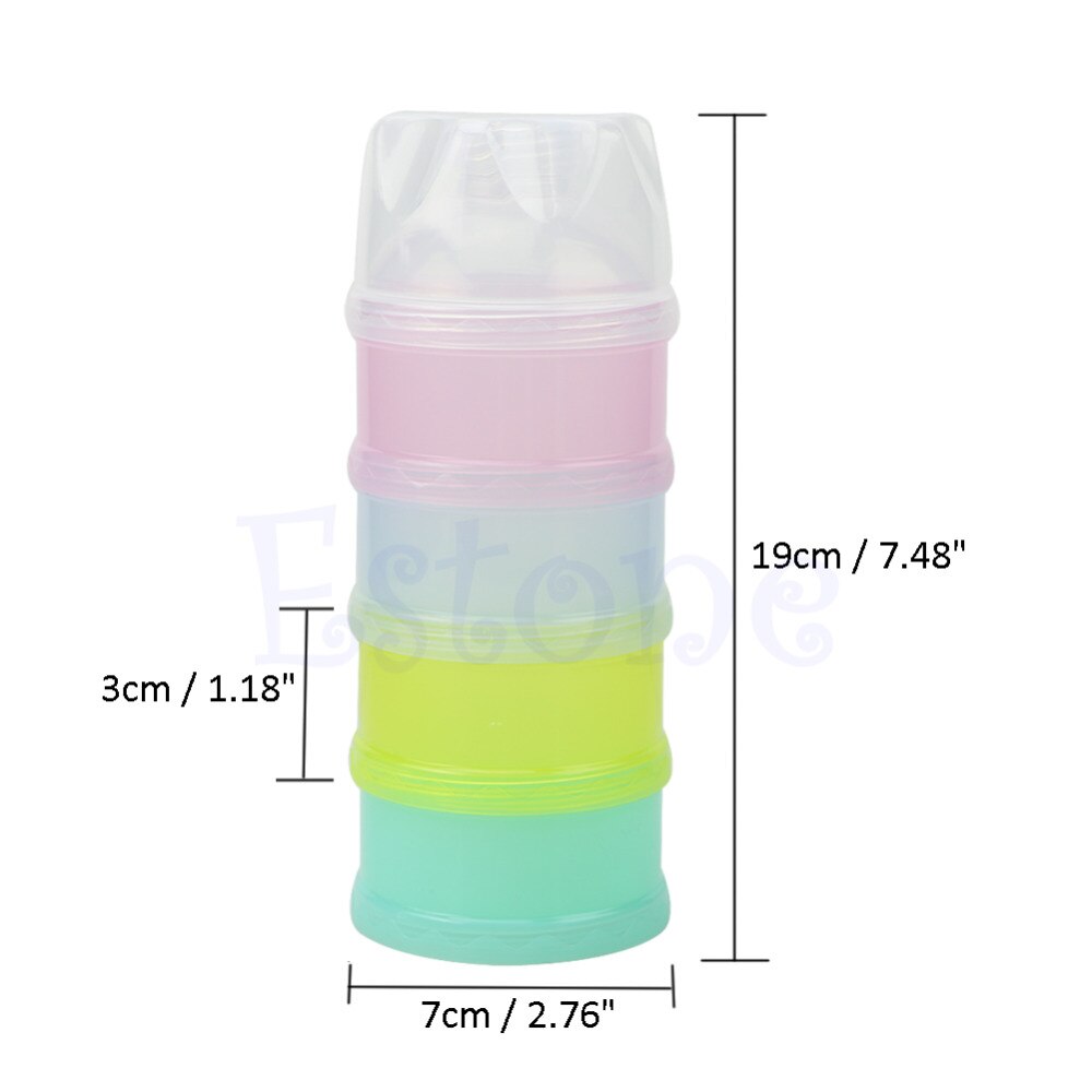 4 Layers Baby Milk Powder Container Portable Formula Food Storage Container Dispenser Food Bottle Box Dispenser