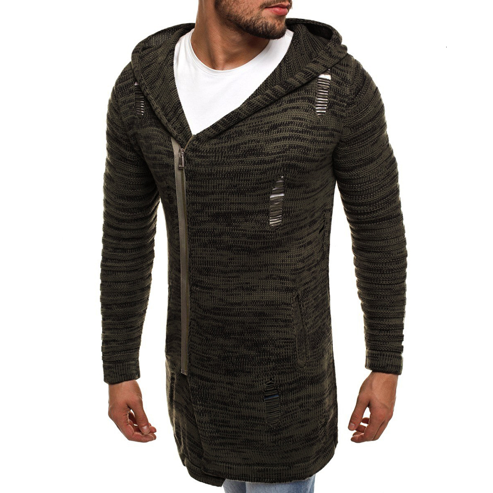 suéter largo para hombre, Abrigo con capucha de Color sólido para hombre, abrigo de invierno cálido, chaquetas largas, M-2XL